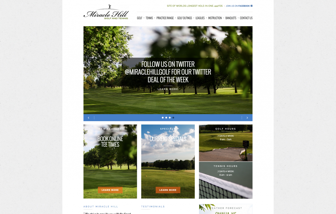 Miracle Hill Golf + Tennis Center - Website & Logo Design, v2.0 - 1