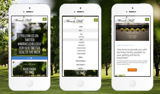 Miracle Hill Golf + Tennis Center - Mobile Site Design - 1